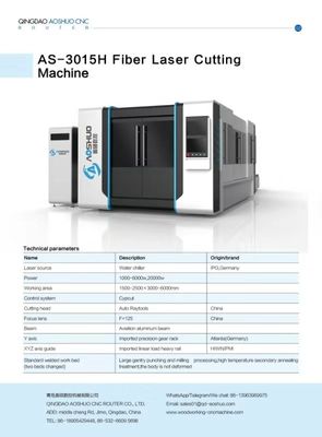 2000*4000mm AoShuo 2040 3000KG CNC Laser Cutting Machine